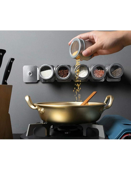 XZJMY Latas Magnéticas para Especias 5 Piezas Acero Inoxidable