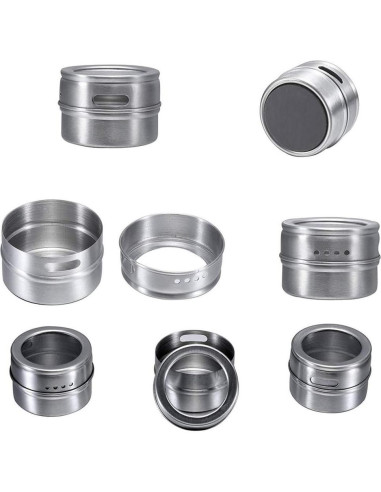 XZJMY Latas Magnéticas para Especias 5 Piezas Acero Inoxidable