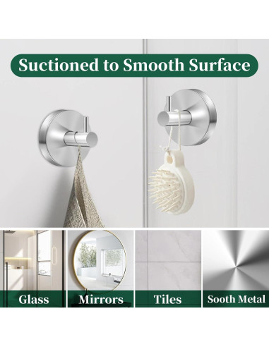 Ganchos de Ventosa Gohiuo para Ducha y Cocina - Acero Inoxidable
