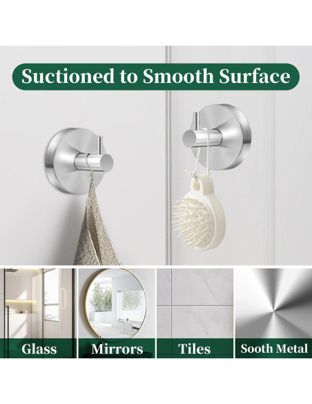 Ganchos de Ventosa Gohiuo para Ducha y Cocina - Acero Inoxidable