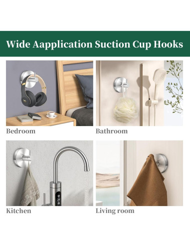 Ganchos de Ventosa Gohiuo para Ducha y Cocina - Acero Inoxidable