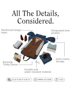 Bolsa de viaje 2 en 1 Halfday 45L con compartimento colgante 2