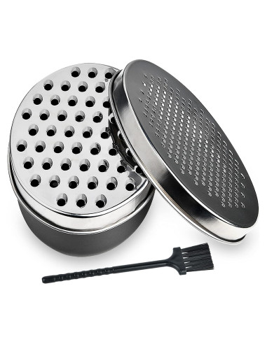 Rallador de Queso Akamino Redondo Negro con Contenedor 2 en 1