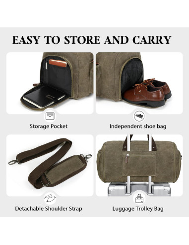 Bolsa de Viaje Duffle 2 en 1 Gris Vintage - Ropa y Traje