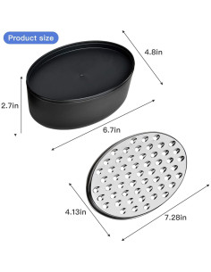 Rallador de Queso Akamino Redondo Negro con Contenedor 2 en 1 2