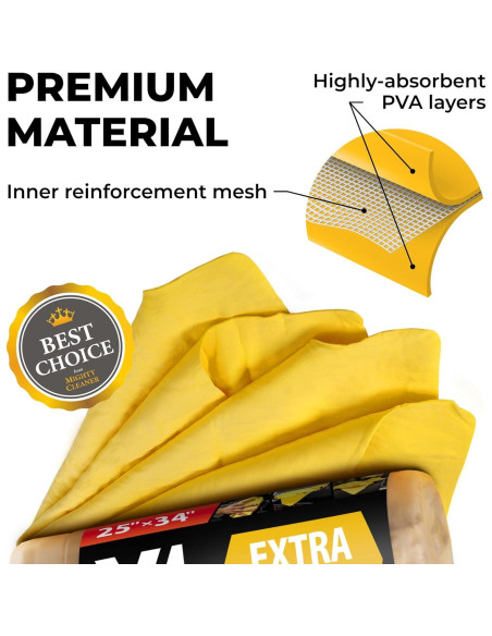 Toalla Shammy XL Mighty Cleaner - 2pk 64x86cm Super Absorbente