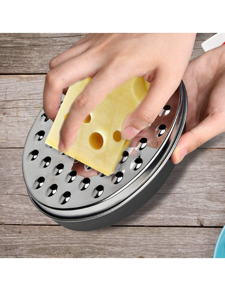 Rallador de Queso Akamino Redondo Negro con Contenedor 2 en 1