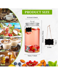 Dispensador de Bebidas de Vidrio Bokon 2 Galones con Grifo 2