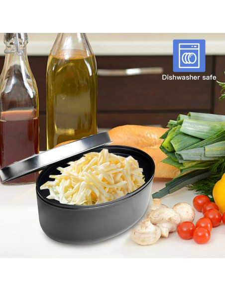 Rallador de Queso Akamino Redondo Negro con Contenedor 2 en 1