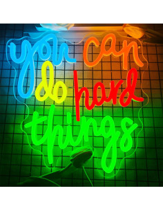 Cartel de Neón Regulable Zikdhf 'Puedes Hacer Cosas Difíciles' 34cm 2