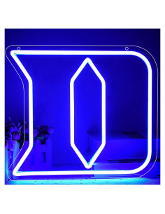 Cartel de Neón LED Universitario D Azul 35.1x31 cm