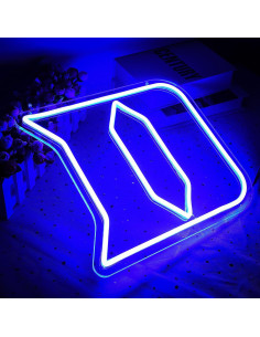Cartel de Neón LED Universitario D Azul 35.1x31 cm 2
