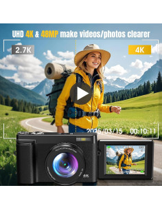 Cámara Digital 4K JGIPL DC101 48MP Zoom 16X Pantalla 3" 2