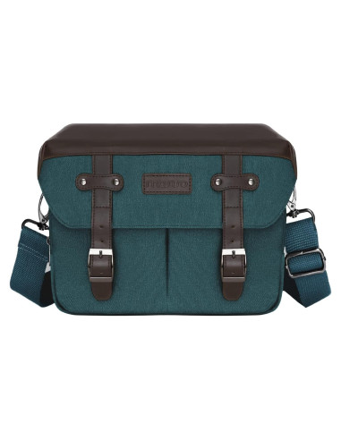 Bolsa de Cámara Cruzada MOSISO de Cuero PU Vintage Verde Teal