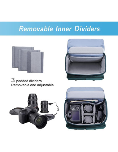 Bolsa de Cámara Cruzada MOSISO de Cuero PU Vintage Verde Teal