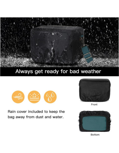 Bolsa de Cámara Cruzada MOSISO de Cuero PU Vintage Verde Teal