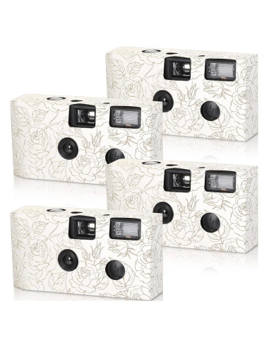 Cámara Desechable Zhengmy 4 Pack con Flash 34mm Blanco y Negro