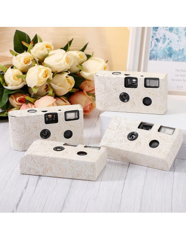 Cámara Desechable Zhengmy 4 Pack con Flash 34mm Blanco y Negro