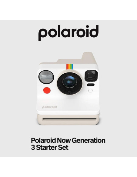 Cámara Instantánea Polaroid Now Gen 3 Autofoco Blanco + Kit Película