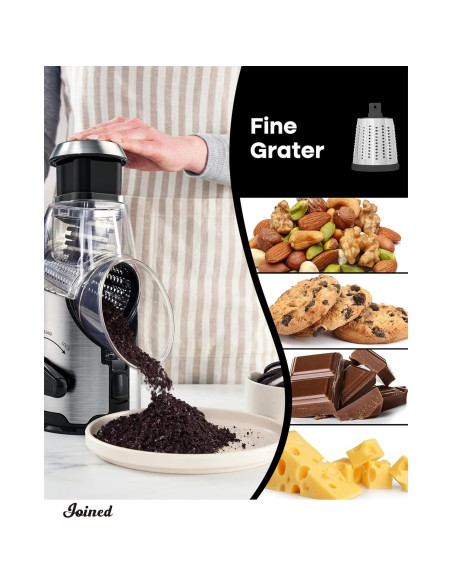 Rallador de Queso Rotativo Unido con Mango y 3 Cuchillas