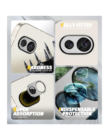 Protector de Lente de Cámara Orzero para Google Pixel 9a - Metal y Vidrio Premium