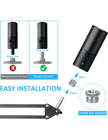 Brazo de Soporte para Micrófono Razer Seiren X Blanco con Filtro Antipop