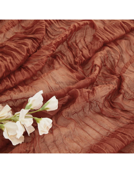 Caminito de Mesa de Gasa de Queso Terracota 35x406 cm