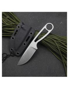 Cuchillo de hoja fija Noxozoqm EDC 165mm con funda y cordón