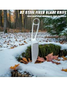 Cuchillo de hoja fija Noxozoqm EDC 165mm con funda y cordón 2