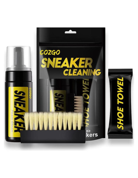 Kit de Limpieza de Zapatos COZGO 150ml con Cepillo y Paño