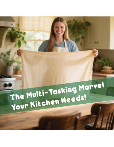 Paquete de 4 Paños de Queso Orgánico 50.8x50.8 cm - 100% Algodón