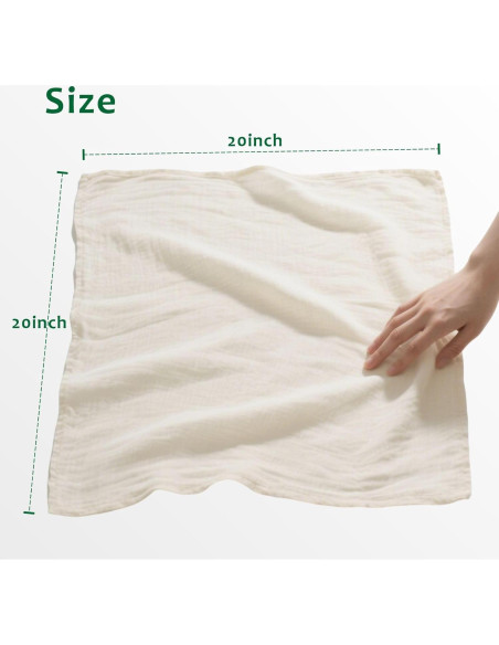 Paquete de 4 Paños de Queso Orgánico 50.8x50.8 cm - 100% Algodón