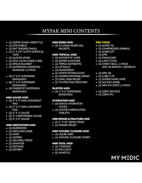 Kit de Primeros Auxilios Mi Medic MyFak Mini Pro - 70 Artículos