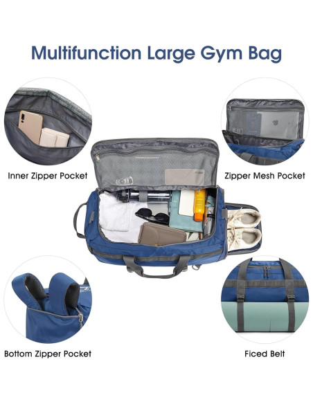 Bolsa de Gimnasio G4Free 45L Resistente al Agua con Compartimento para Zapatos