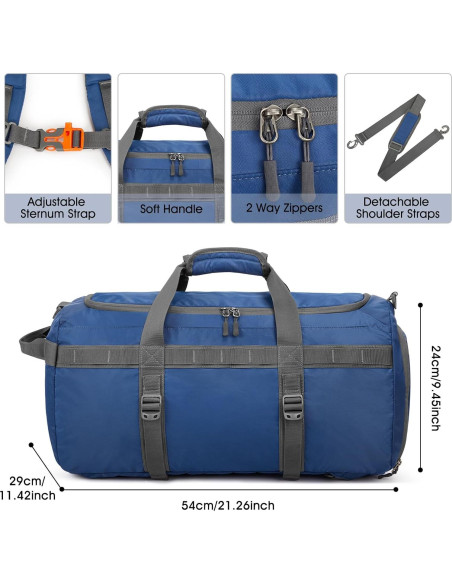 Bolsa de Gimnasio G4Free 45L Resistente al Agua con Compartimento para Zapatos