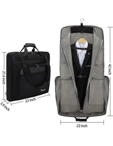 Bolsa de Traje Modoker Negra con Correa de Hombro 106.68 cm