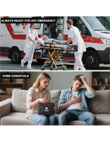 Kit de Primeros Auxilios GEVOKE 410 Piezas Impermeable Negro