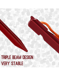 Estacas de Tienda Grassman 12 Pack Aluminio 7075 17.78 cm Rojas 2