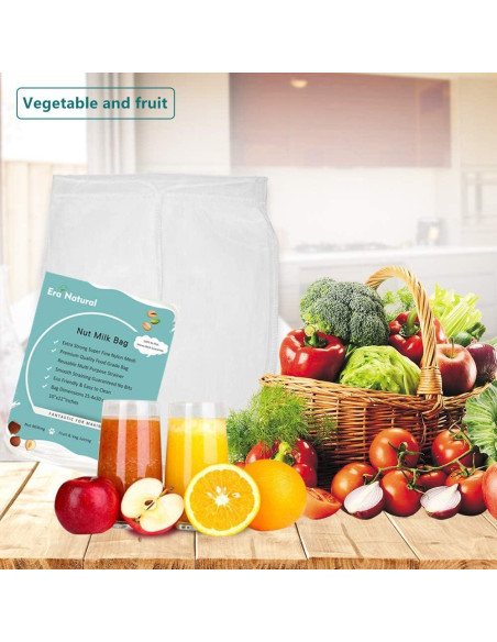 Bolsa de Leche de Nueces Reutilizable ERA NATURAL 3 Pzas 30x25 cm