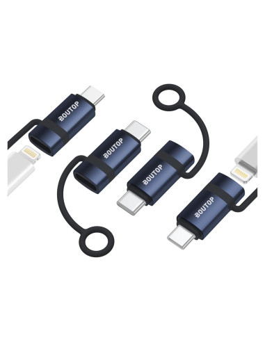 Adaptador Lightning a USB-C BOUTOP 4 Paquetes Carga Rápida 65W