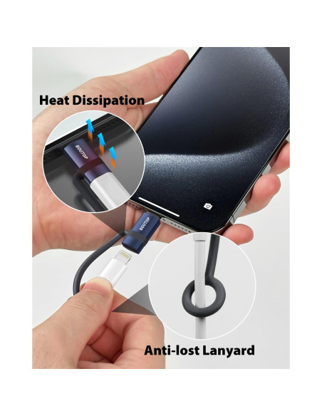 Adaptador Lightning a USB-C BOUTOP 4 Paquetes Carga Rápida 65W