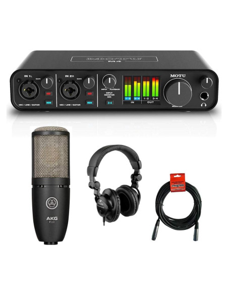 Interfaz de Audio USB Motu M4 4x4 con Micrófono AKG P220