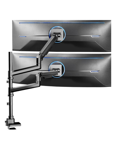Soporte de Escritorio Doble VIVO STAND-V120K para 2 Monitores 49"