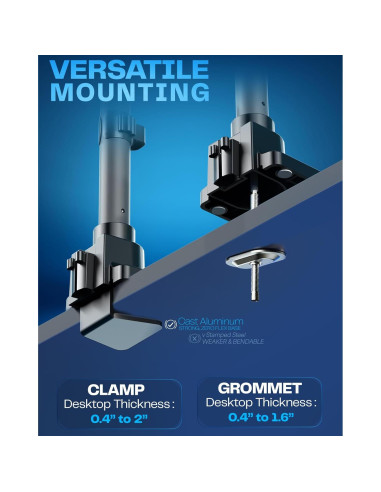 Soporte de Escritorio Doble VIVO STAND-V120K para 2 Monitores 49"