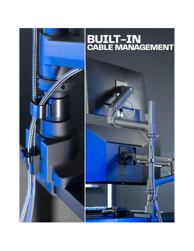 Soporte de Escritorio Doble VIVO STAND-V120K para 2 Monitores 49"