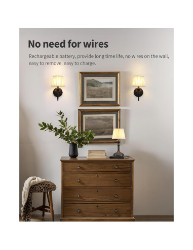 KDG Apliques de Pared Inalámbricos LED 5200mAh Set de 2
