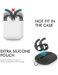 Ganchos para Orejas AhaStyle Silicona Negro para AirPods 2