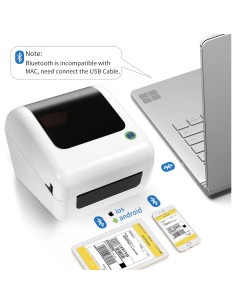 Impresora de Etiquetas Térmicas Bluetooth JADENS JD168 - 4x6 cm 2