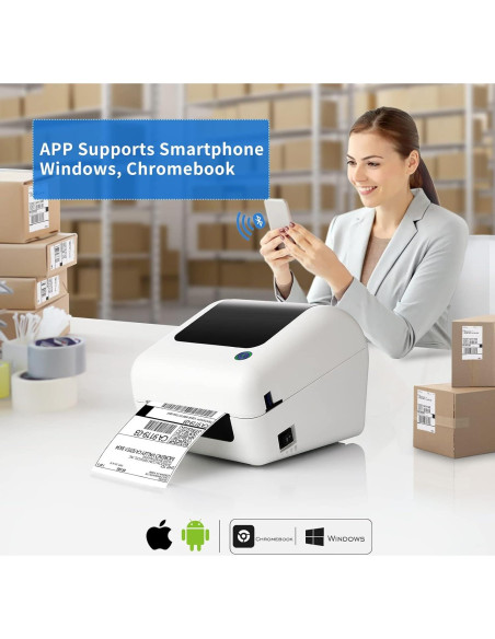 Impresora de Etiquetas Térmicas Bluetooth JADENS JD168 - 4x6 cm