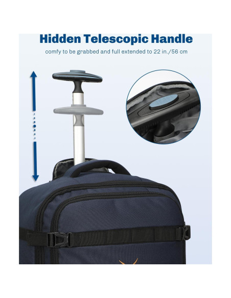 Mochila Rodante Hynes Eagle 42L Aprobada para Vuelo Azul